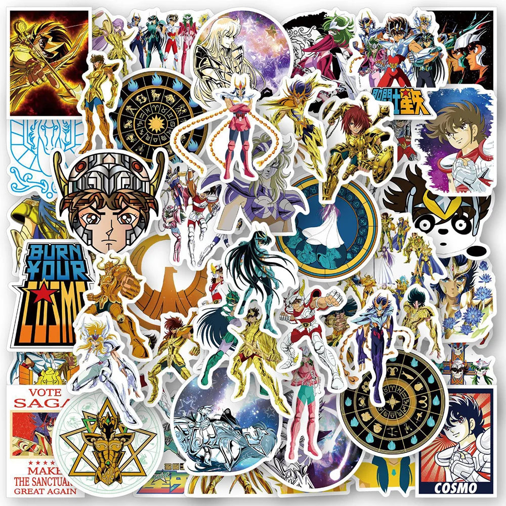 10/30/50pcs Classic Saint Seiya Anime Stickers Shaina Saori Kido Sticker Aesthetics Laptop Skateboard Shiryu Ikki Hyoga Decals