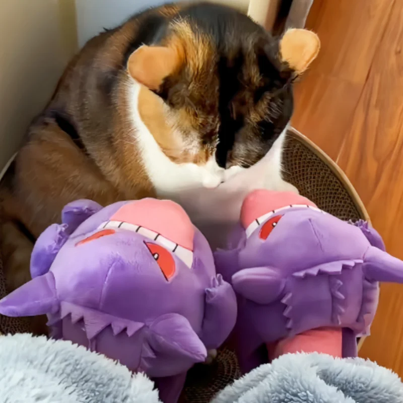 Gengar Slippers - Tongue Out Design, Soft Sole Cozy Indoor Slippers