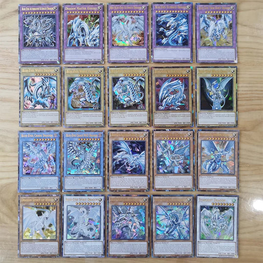 72Pcs Yugioh with Tin Box, Yu-Gi-Oh Holographic English Cards, Pro White Dragon Duel Game Collection, Card Kids Toy Gift.