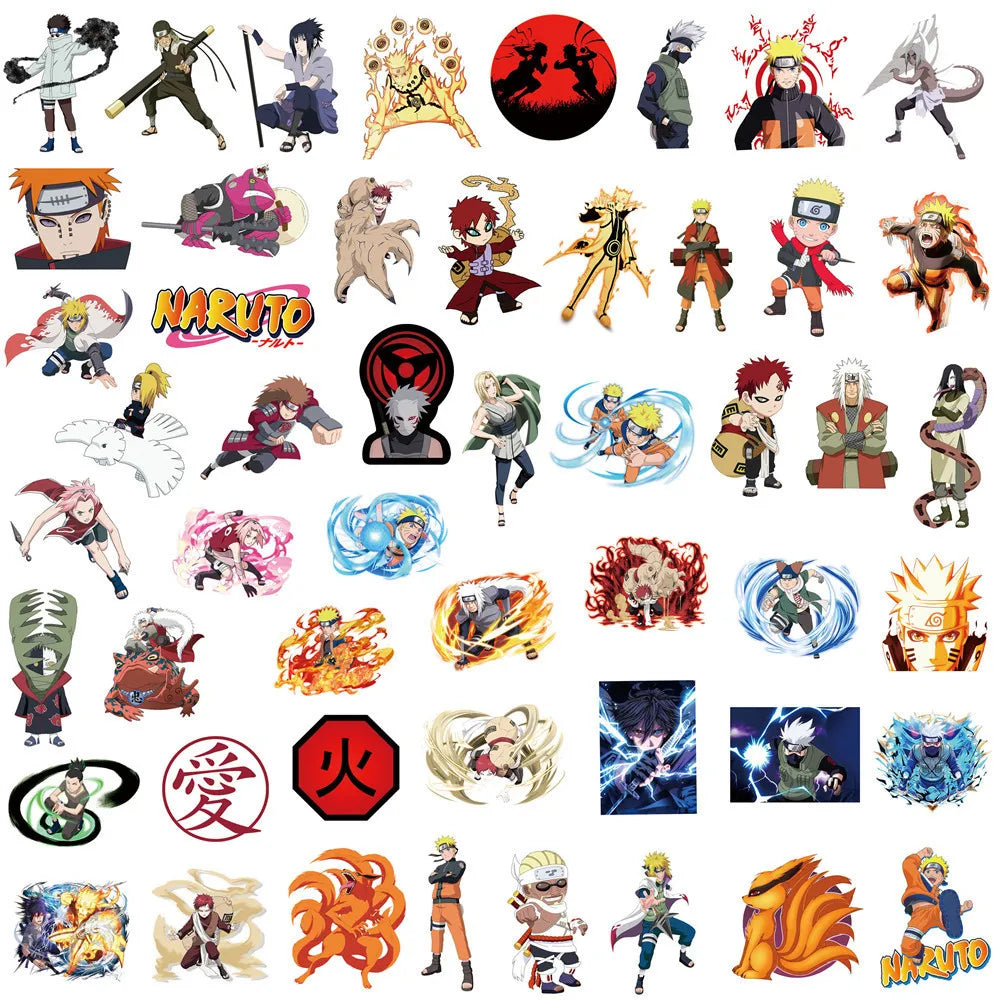 50-100PCS Naruto Anime Stickers – Waterproof Vinyl Decals for Laptops, Water Bottles, Skateboards & More