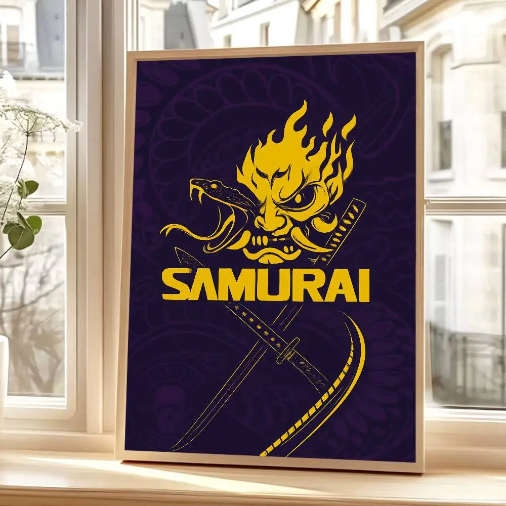 Band Samurai Cyberpunk Poster Print - Unframed Wall Art