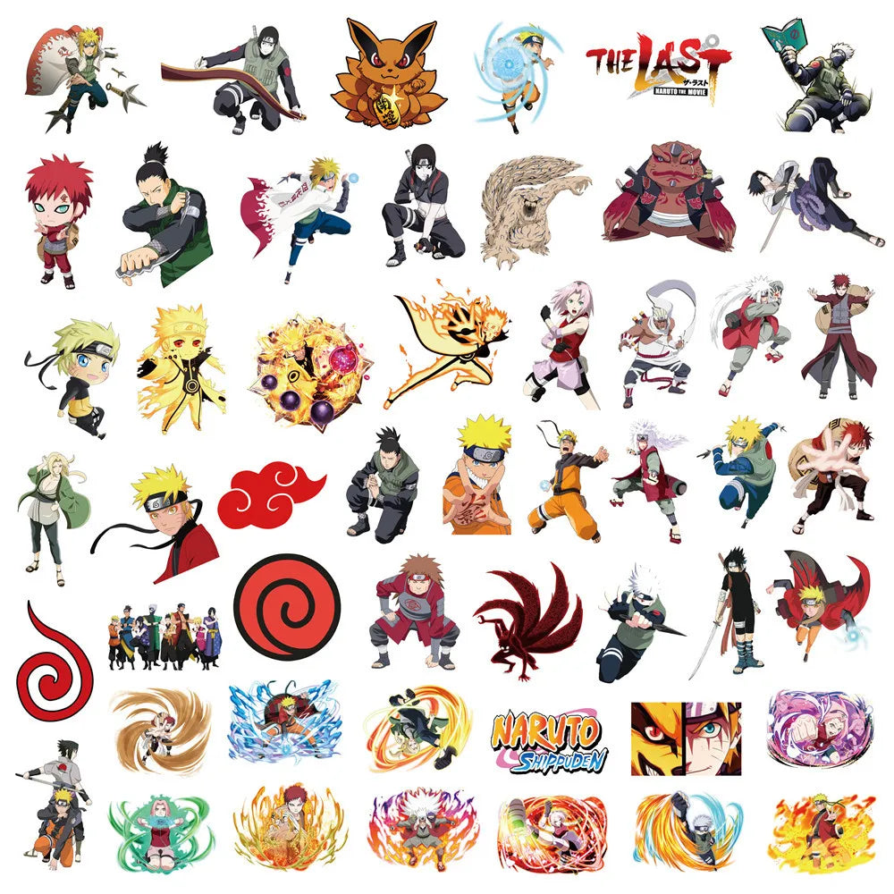 50-100PCS Naruto Anime Stickers – Waterproof Vinyl Decals for Laptops, Water Bottles, Skateboards & More