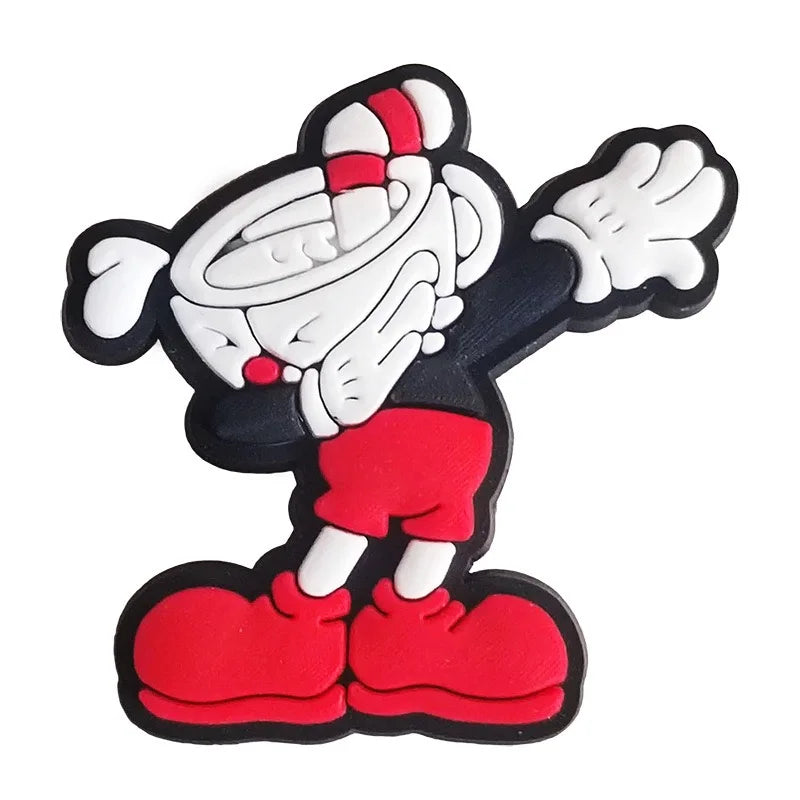 Cuphead Shoe Charms 12-Piece Set - Gaming Clog Charms for Shoes and Accessories