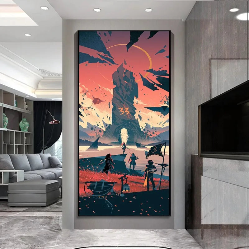 Clair Obscur Expedition 33 Canvas Art Print - Fantasy RPG Gaming Wall Decor, Canvas Only