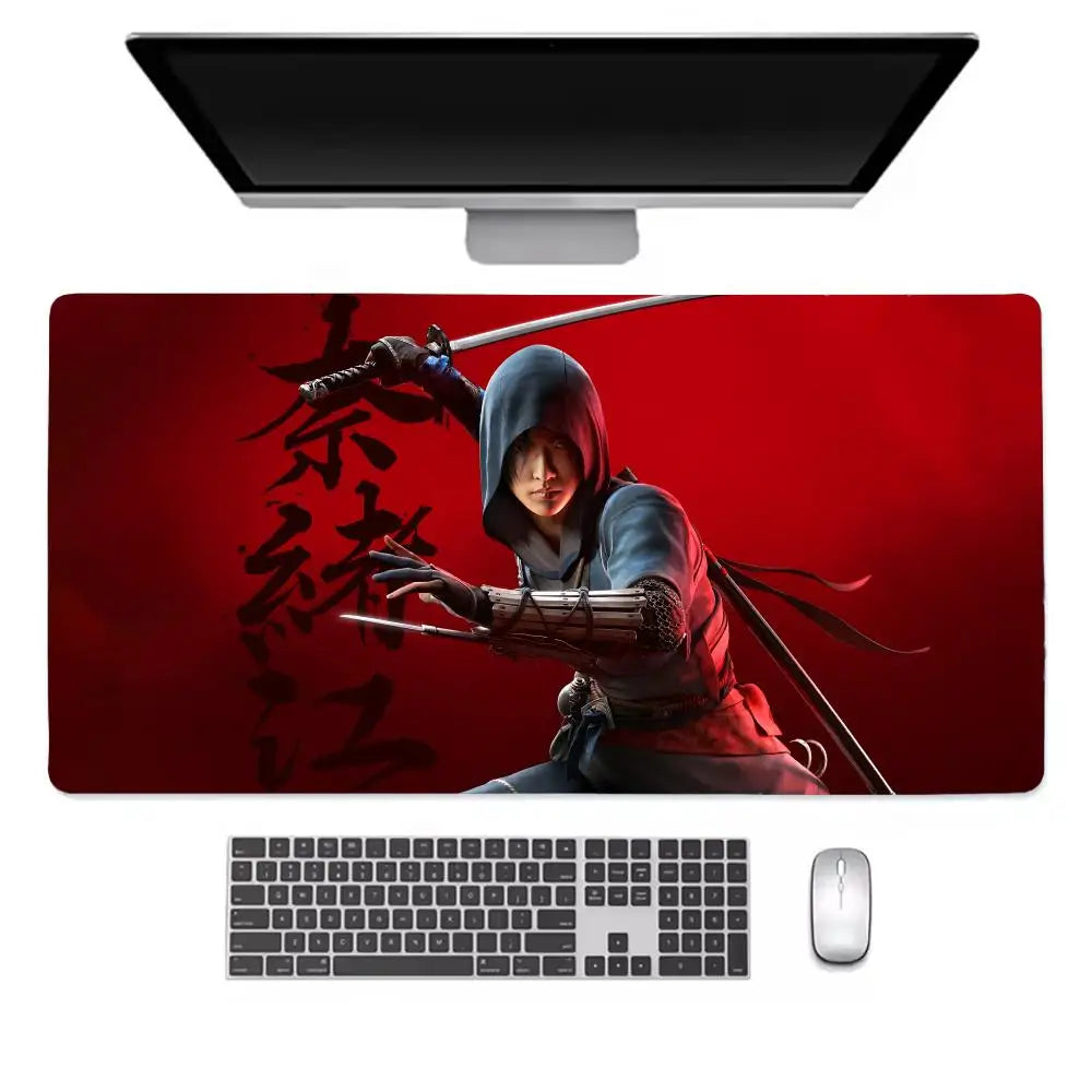 Assassins Creed Shadows Mouse Pad Keyboard Desk Mats, Rubber, Non-Slip Desk Mat XXL