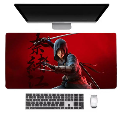 Assassins Creed Shadows Mouse Pad Keyboard Desk Mats, Rubber, Non-Slip Desk Mat XXL