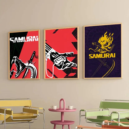 Band Samurai Cyberpunk Poster Print - Unframed Wall Art