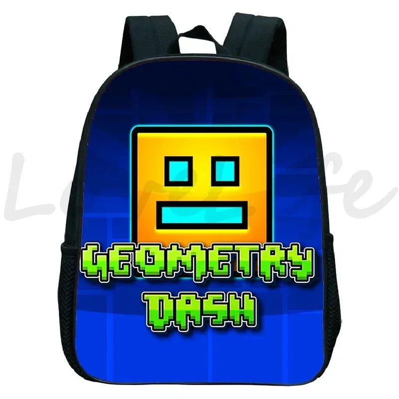 Geometry Dash Kids Backpack - Anime Cartoon School Bag for Boys and Girls