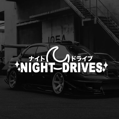 NIGHT DRIVES JDM parabrisas ventana lateral modificación de carrocería personalidad tira de flores pegatina impermeable para coche motocicleta coche