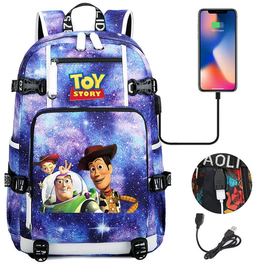 Buzz Lightyear Woody Schoolbag USB Charging Backpack - Gapo Goods Backpack 010