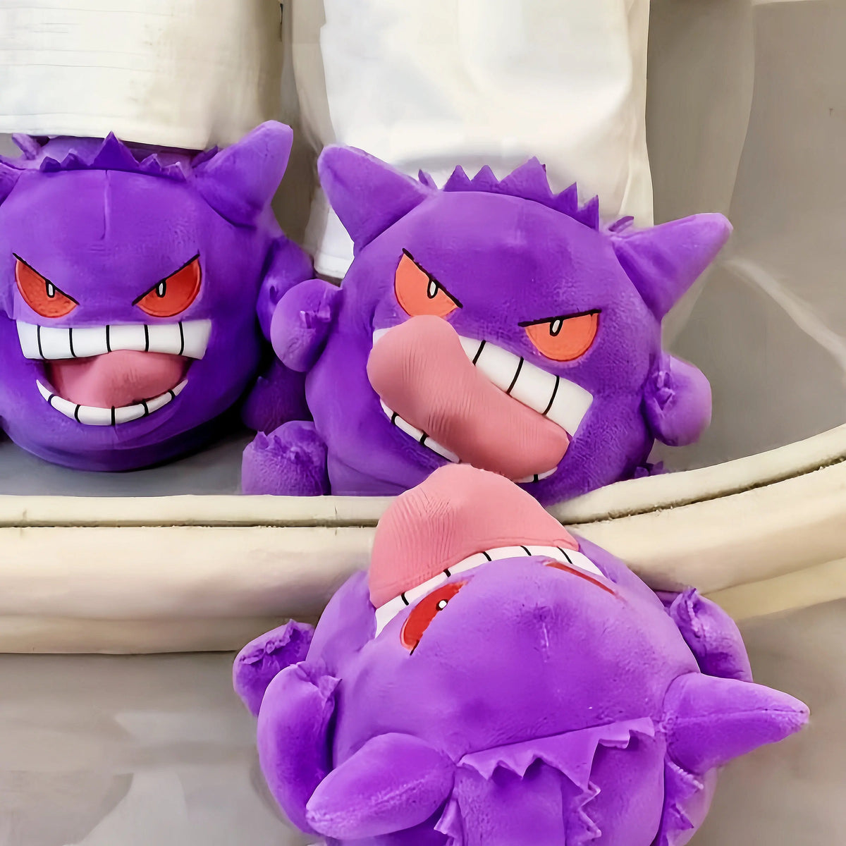 Gengar Slippers - Tongue Out Design, Soft Sole Cozy Indoor Slippers