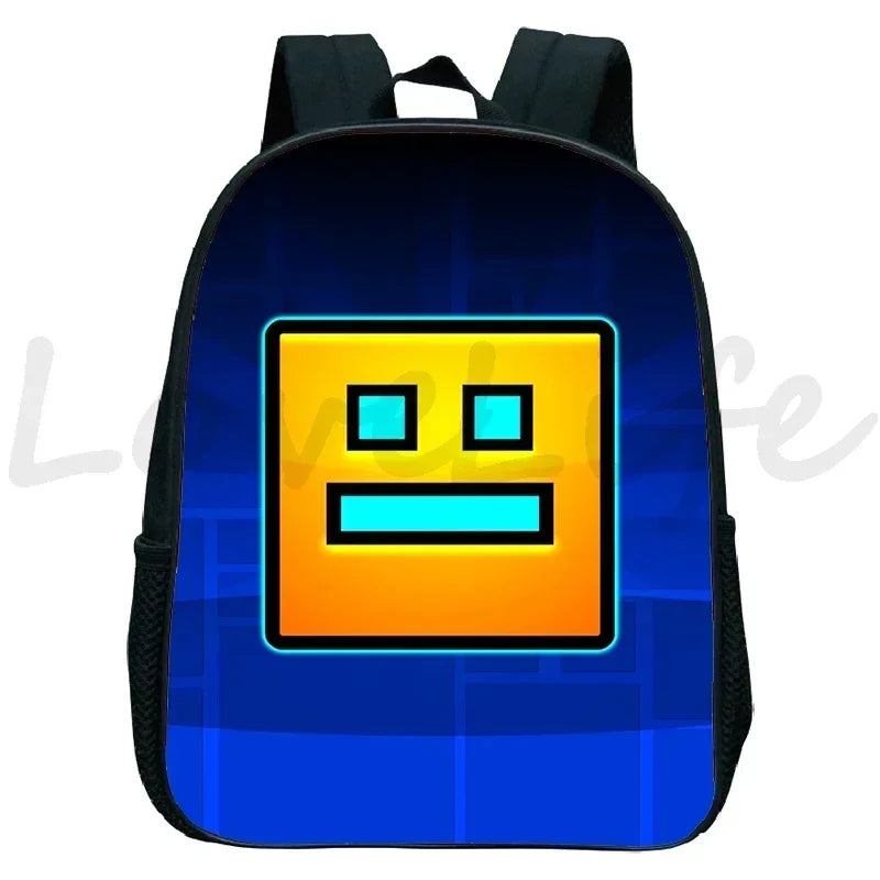 Geometry Dash Kids Backpack - Anime Cartoon School Bag for Boys and Girls