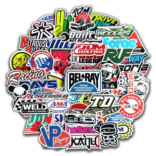10/20/50/100 calcomanías geniales JDM para auto, motocicleta, scooter, bicicleta, patineta, laptop, graffiti, vinilo, bomba de calcomanías