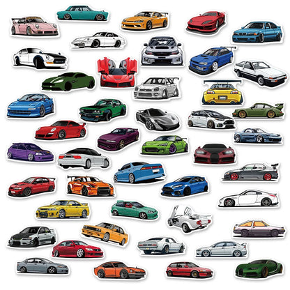 Racing Car JDM Sticker Bomb Pack - Waterproof Vinyl Decals for Skateboard, Bike, and Motorcycle