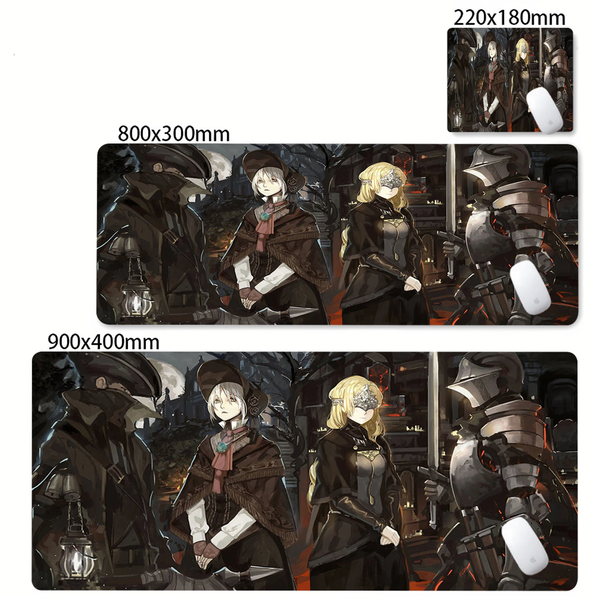Bloodborne Extended Desk Mat - Natural Rubber Gaming Mouse Pad