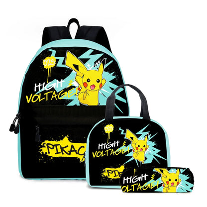 Pokémon Pikachu Backpack Student School Bag Pencil Case