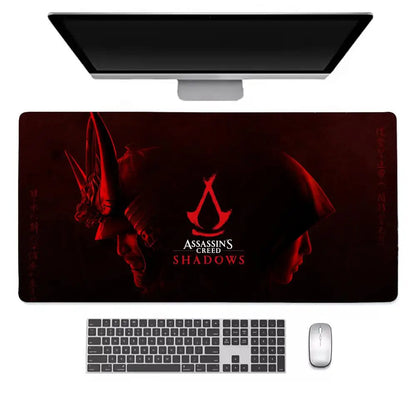 Assassins Creed Shadows Mouse Pad Keyboard Desk Mats, Rubber, Non-Slip Desk Mat XXL