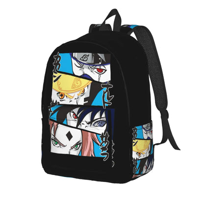 Naruto anime backpack in multicolor, available in 16 and 18 inch sizes