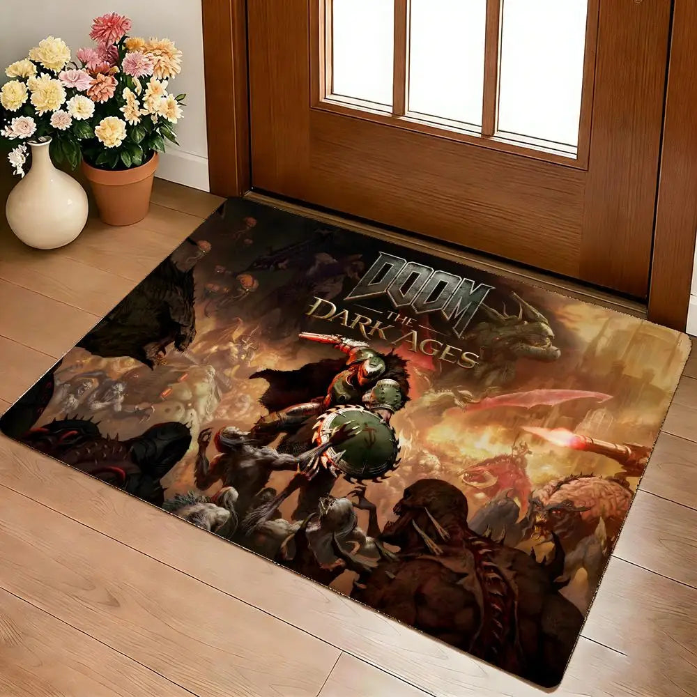 DOOM Battle Arena Gaming Rug - Flannel Non-Slip Floor Mat