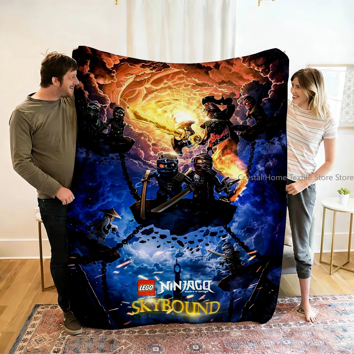 Ninjago Flannel Blanket - Cartoon Anime Throw for Kids, Home, and Travel