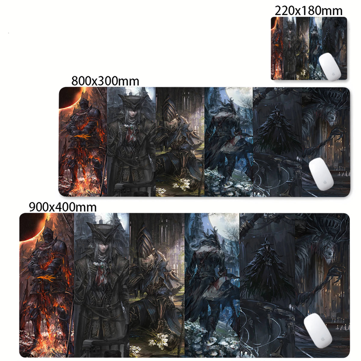 Bloodborne Extended Desk Mat - Natural Rubber Gaming Mouse Pad