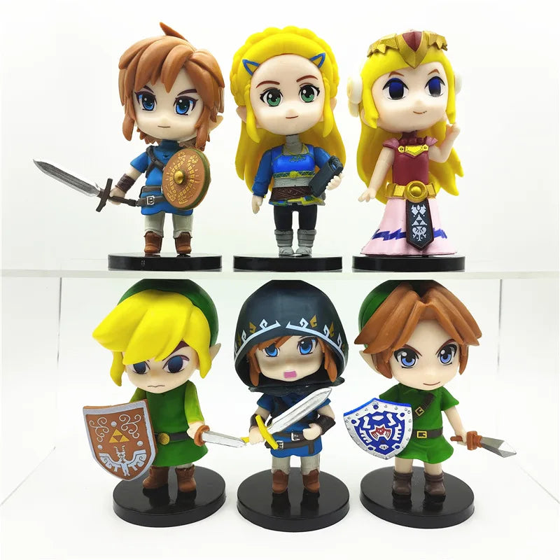 The Legend of Zelda 6 Pcs/Set 10cm Q Version Link Princess Zelda Figure Game Decoration Anime Ornaments Model Collection Dolls