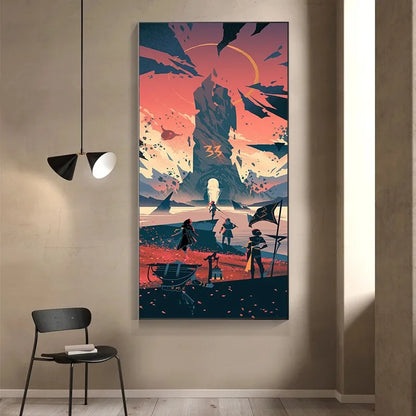 Clair Obscur Expedition 33 Canvas Art Print - Fantasy RPG Gaming Wall Decor, Canvas Only