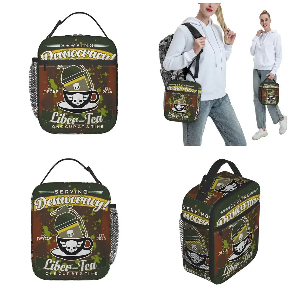 Liber Tea Helldivers 2 offers insulated lunch bags that are leakproof and perfect as a meal container