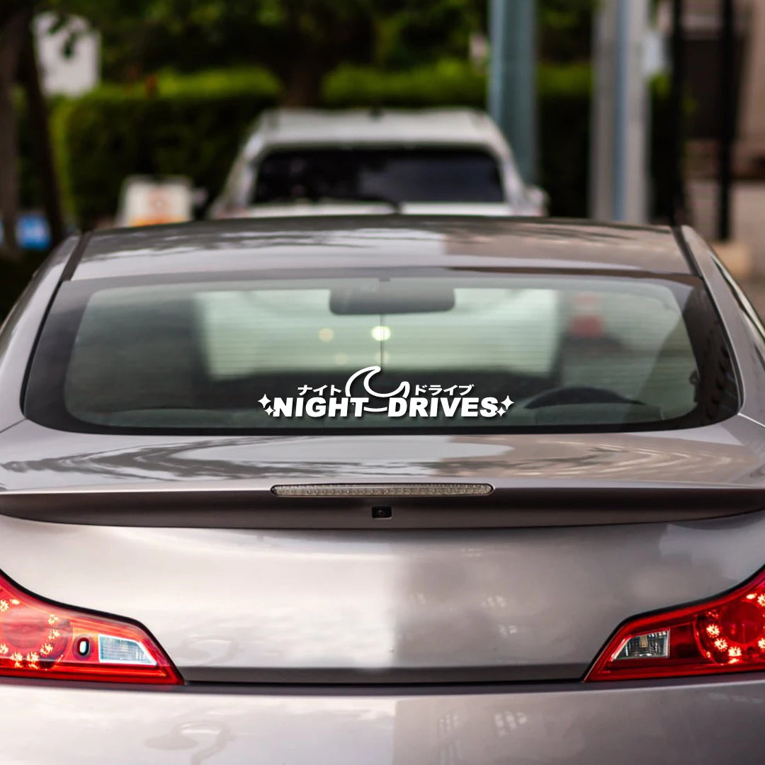 NIGHT DRIVES JDM parabrisas ventana lateral modificación de carrocería personalidad tira de flores pegatina impermeable para coche motocicleta coche