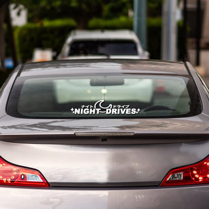 NIGHT DRIVES JDM parabrisas ventana lateral modificación de carrocería personalidad tira de flores pegatina impermeable para coche motocicleta coche