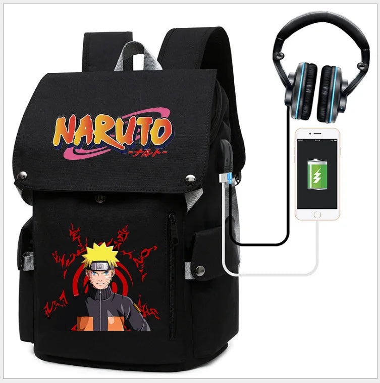 Naruto Large Capacity Anime Backpack - School, Laptop and Travel Bag