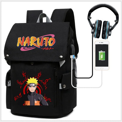 Naruto Large Capacity Anime Backpack - School, Laptop and Travel Bag