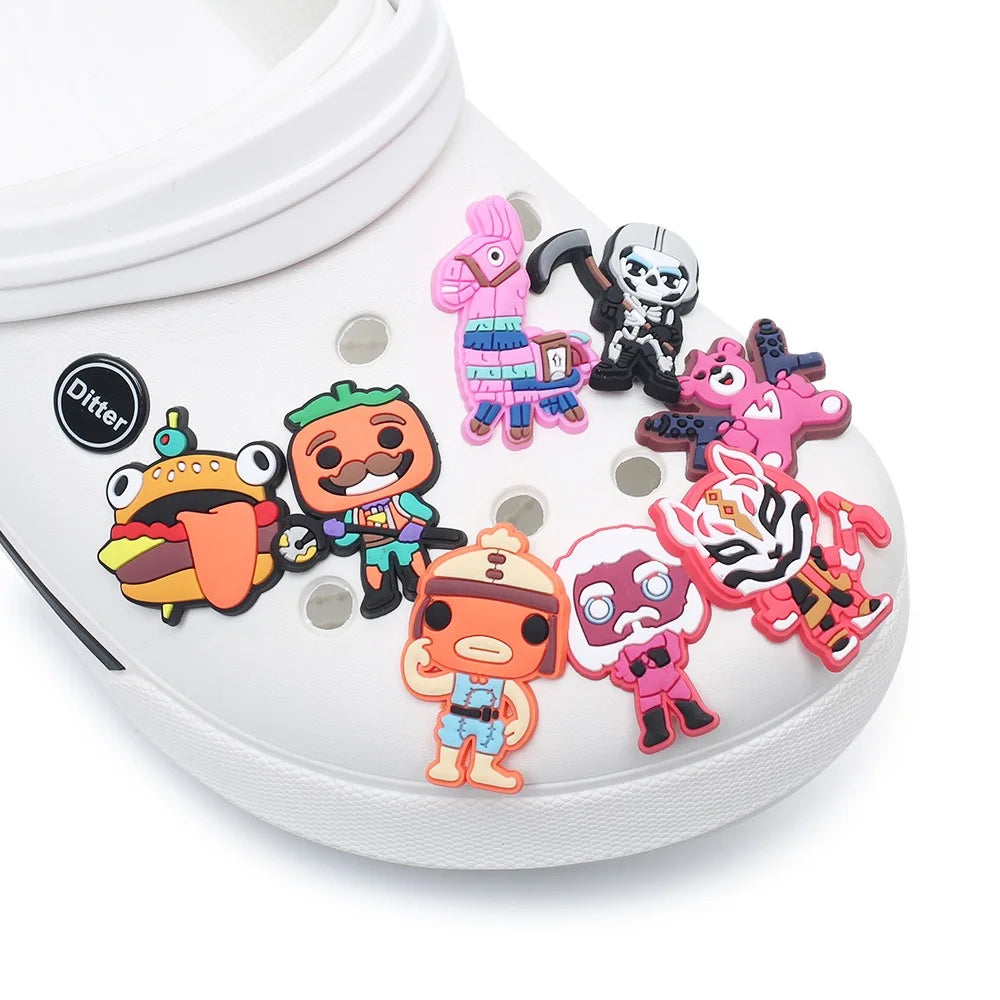 Battle Royale Character Shoe Charms - PVC Clog Accessories for Kids and Gamers