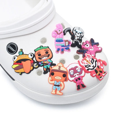 Battle Royale Character Shoe Charms - PVC Clog Accessories for Kids and Gamers
