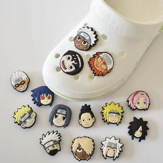 Naruto Anime Cartoon Shoes Charms Accessories Clog backpack Shoe Decorate Buckle Kids Gift