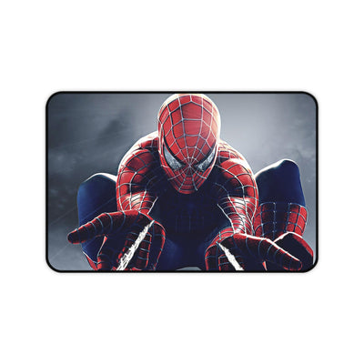 a mouse pad with a spider man on it