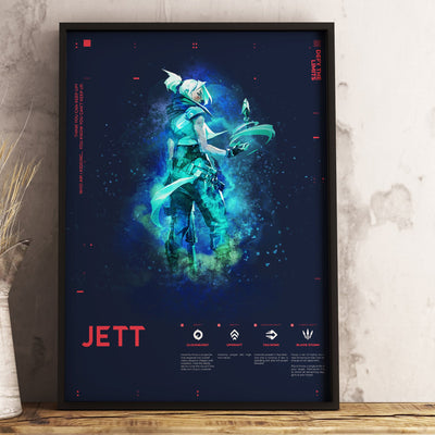 Valorant Inspired Jett Agent Gaming poster Gapo Goods
