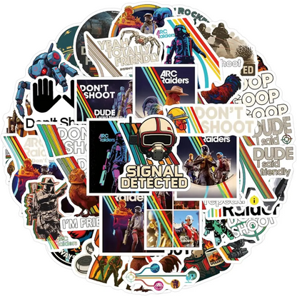 56PCS Arc Raiders Don't Shoot I Need Apricots for My Chicken Stickers Waterproof Vinyl for Water Bottle Bumper Car Laptop