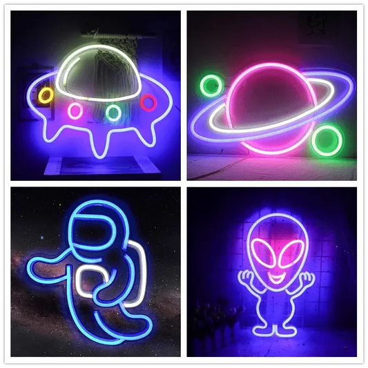 Alien Neon Light Sign Spaceship Planet - Gapo Goods - 