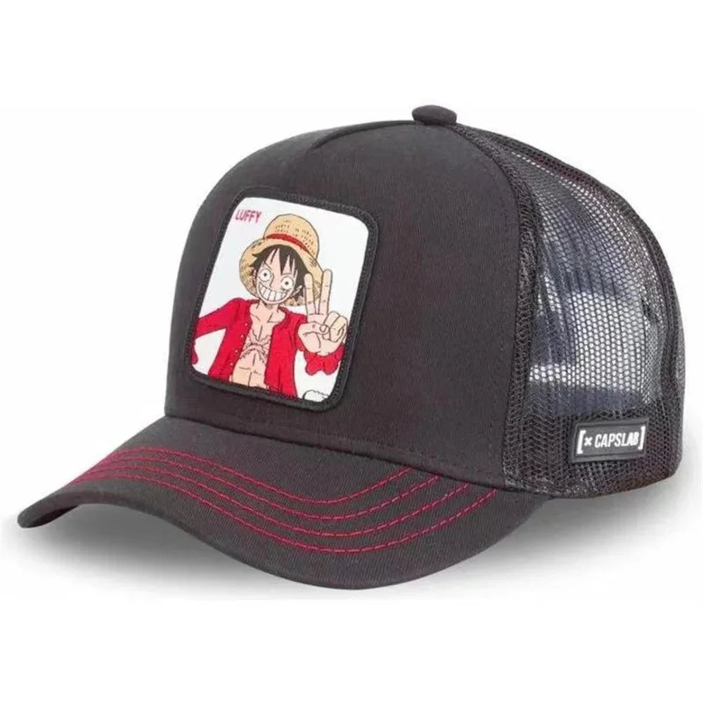 One Piece Baseball Cap – Vibrant Anime Snapback Hat with Monkey D Luffy & Zoro Design 1 52-54cm Hats