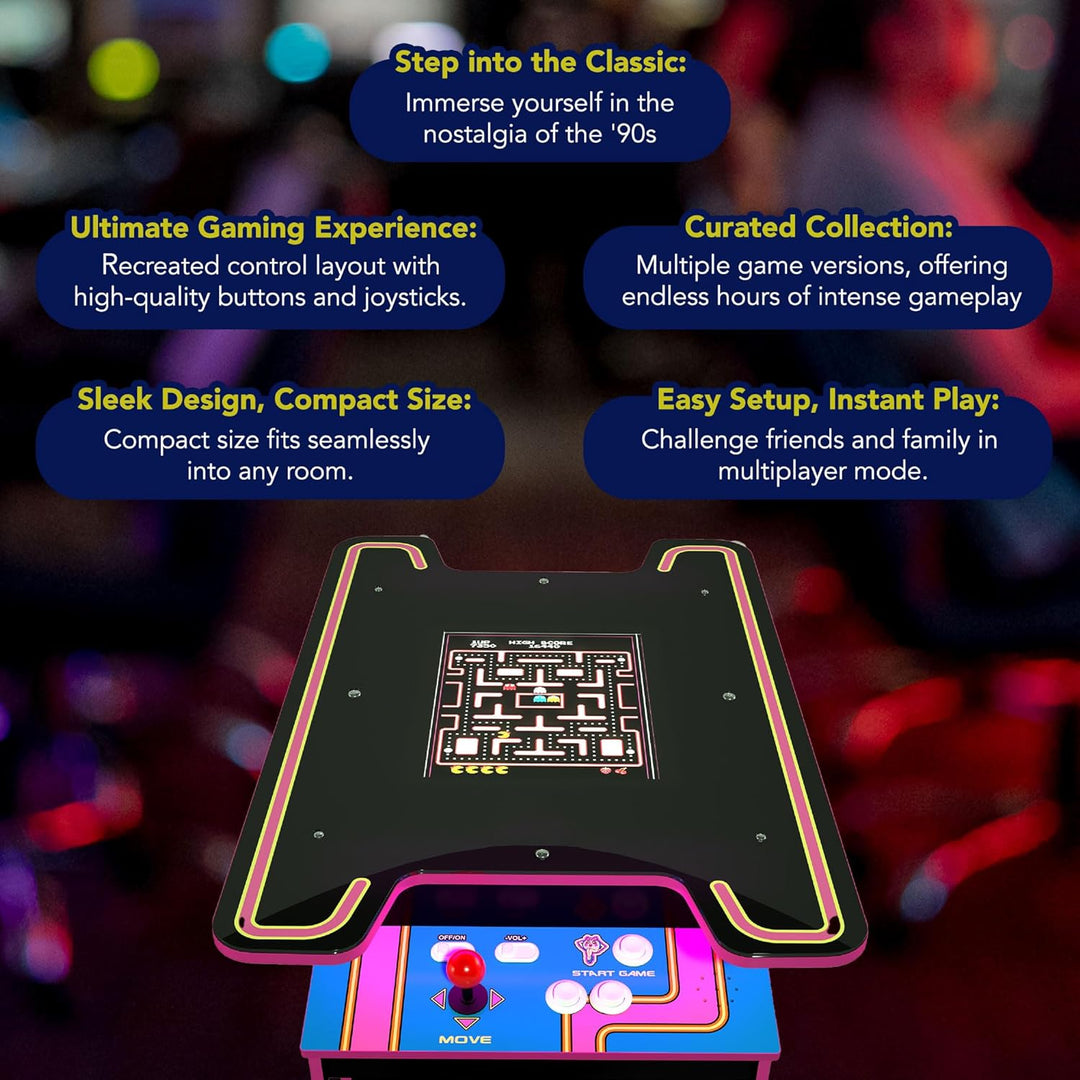 Arcade1Up PAC - MAN Head - to - Head Arcade Table with 12 Games, Multiplayer Control Panel, & 17 - Inch Color LCD Screen, Black Series Edition - Gapo Goods - 