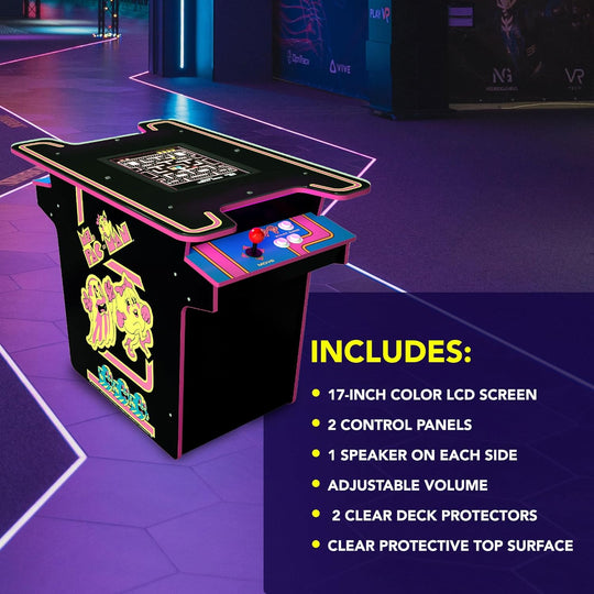 Arcade1Up PAC - MAN Head - to - Head Arcade Table with 12 Games, Multiplayer Control Panel, & 17 - Inch Color LCD Screen, Black Series Edition - Gapo Goods - 