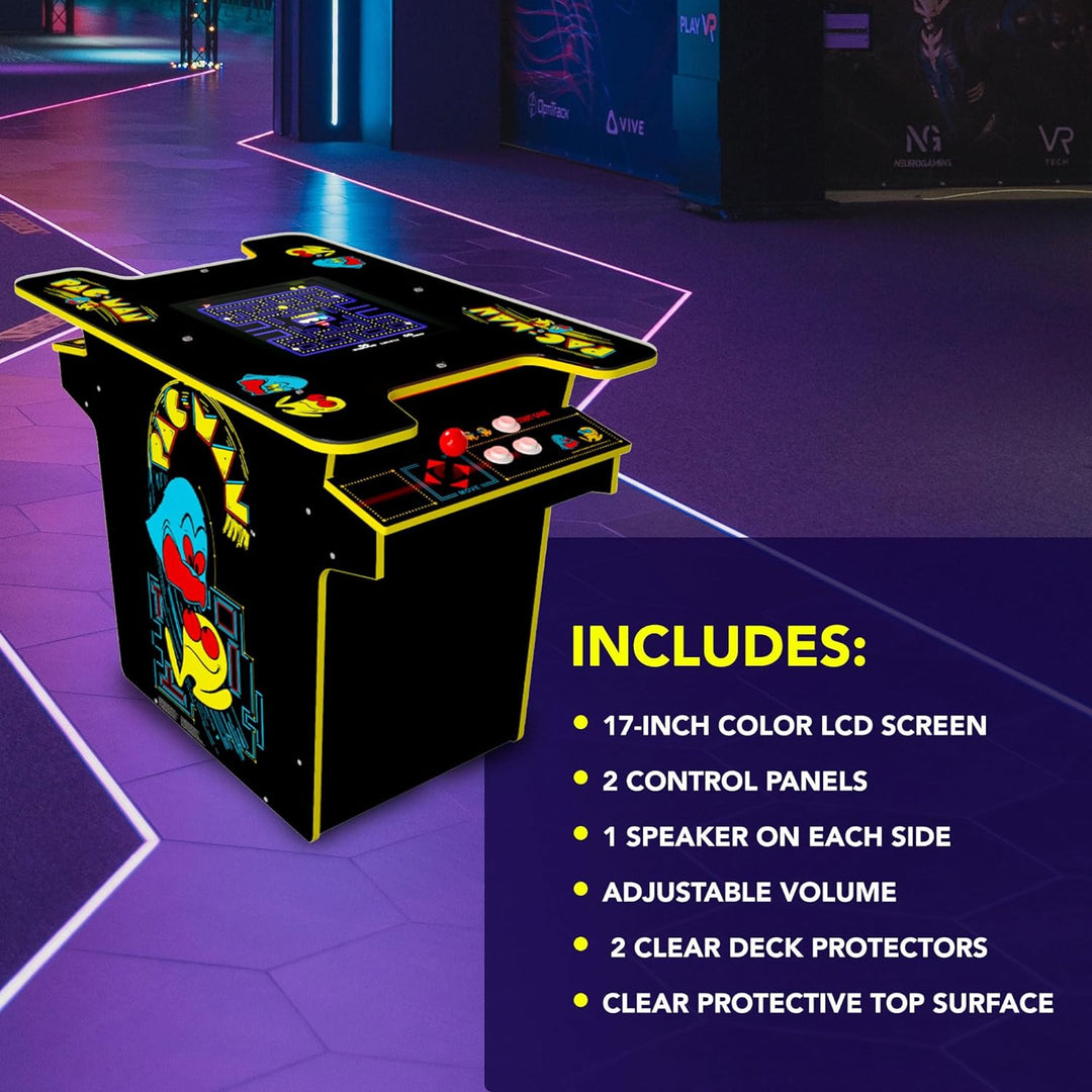 Arcade1Up PAC - MAN Head - to - Head Arcade Table with 12 Games, Multiplayer Control Panel, & 17 - Inch Color LCD Screen, Black Series Edition - Gapo Goods - 