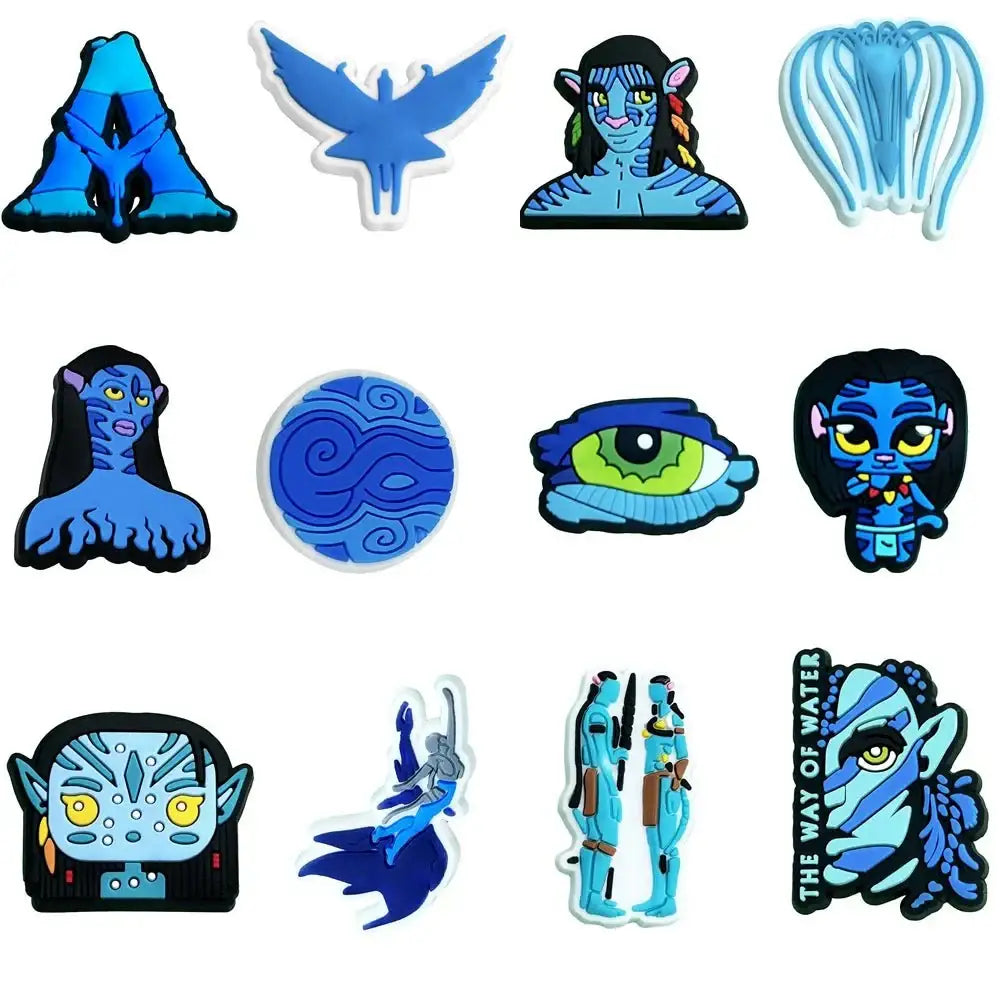 Avatar Science Fiction Film Shoes Charms Shoe Clogs Sandals Accessories Gifts 12pcs a set
