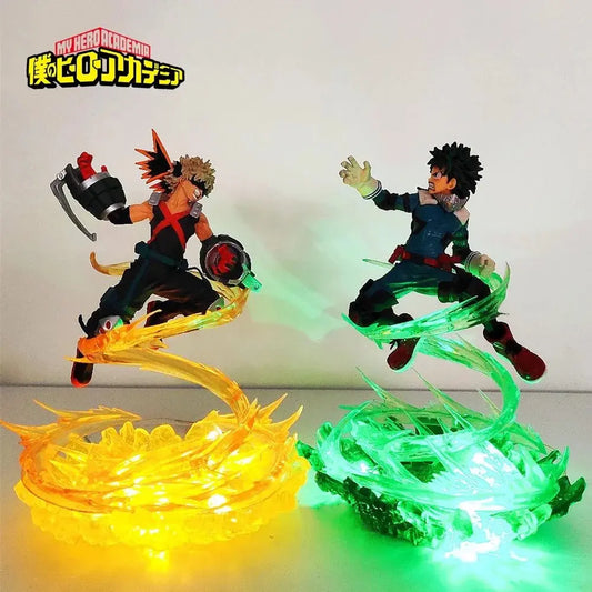 Bakugou Katsuki vs Midoriya Izuku Action Figures from My Hero Academia LED Toy - Gapo Goods - Toys & Games