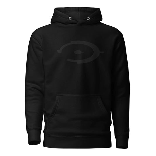 Black on Black Embroidered Logo Unisex Hoodie - Gapo Goods - 