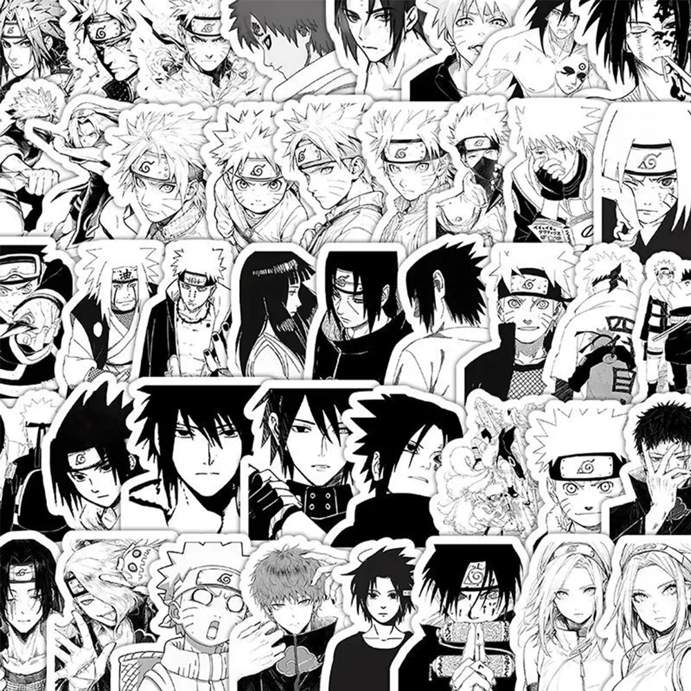 Black White Cool Naruto Stickers Uzumaki - Gapo Goods - 