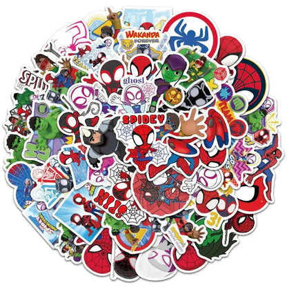 Spiderman Stickers – 50pcs Marvel Cartoon Vinyl Decals | Durable, Colorful Stickers