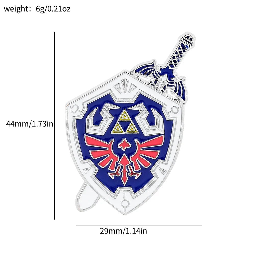 Classic Zelda Enamel Brooch Link Sword Lynel Shield Lapel Badge Pins - Gapo Goods - 