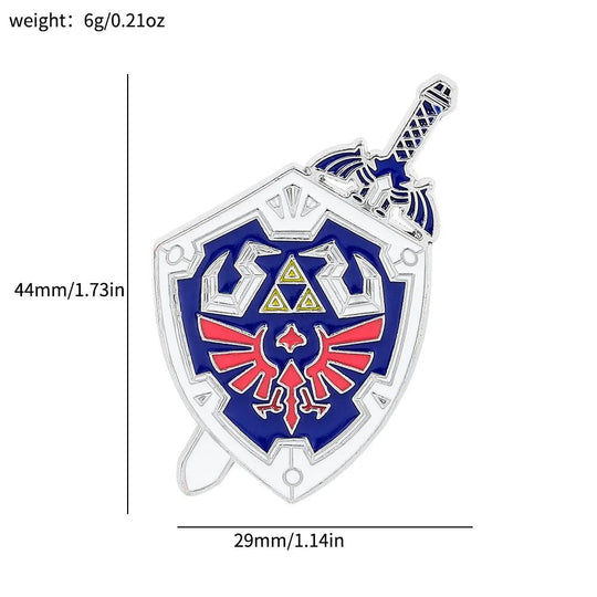 Classic Zelda Enamel Brooch Link Sword Lynel Shield Lapel Badge Pins - Gapo Goods - 